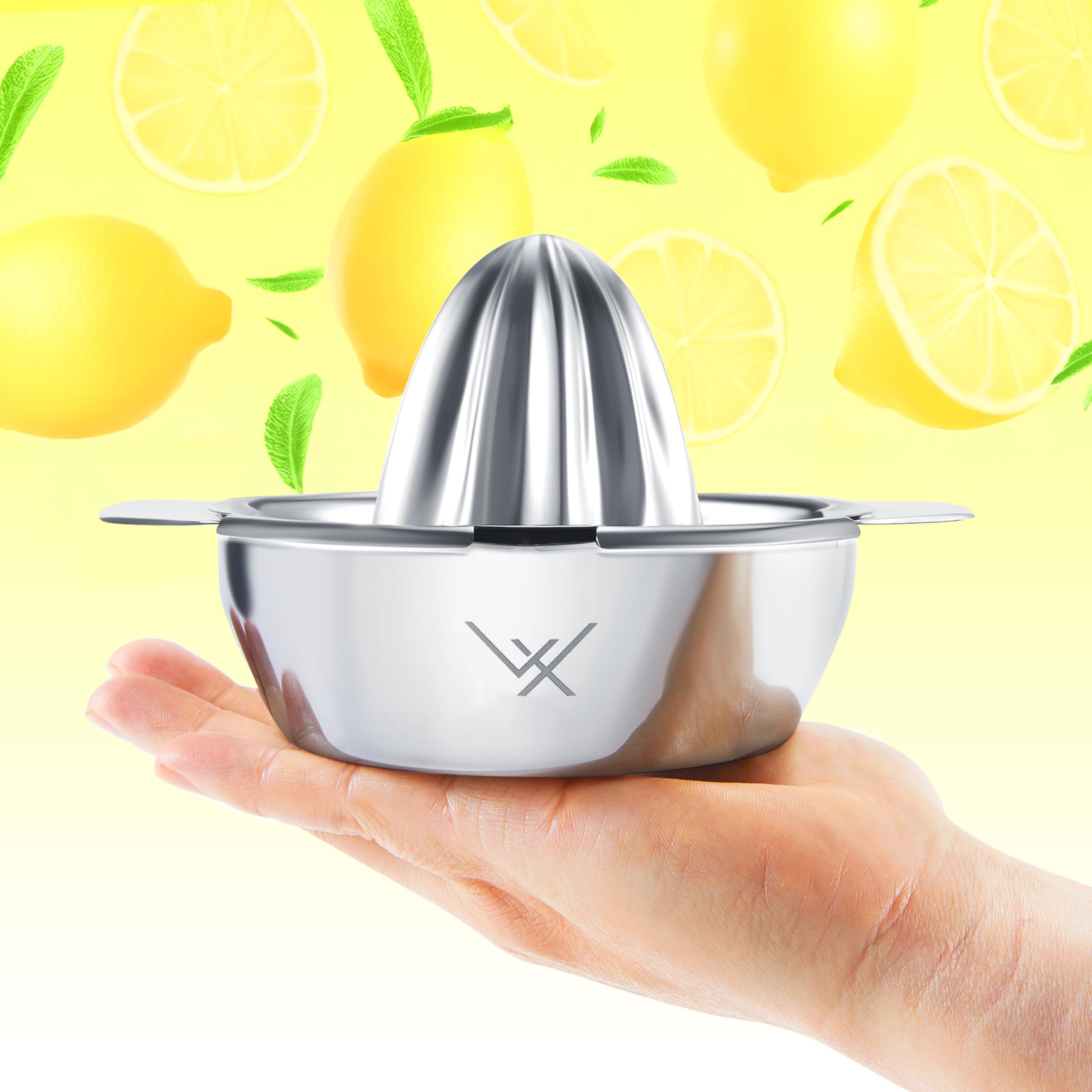 VALUXE® Premium Zitronenpresse Edelstahl - Zitruspresse für Zitronen, Limetten & Orangen mit 350ml Behälter - Manuelle Limetten-Presse, Lemon Squeezer spülmaschinengeeignet 9