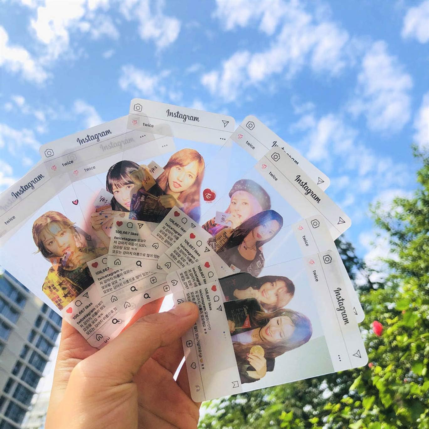 SMIAO Upgraded Version 9 Pcs/lot Kpop Star Twice Ins Transparent Photo Cards Album YES OR YES Photocard(None Twice)