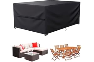 LCGOD LCOGD Patio Furniture Cover,Outdoor Furniture Covers Waterproof General Purpose, Outdoor Sofa Sets Covers Heavy Duty Windproof Anti-UV135.5”Lx83”Wx30”H