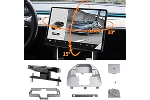 Bomely Screen Swivel Mount Compatible with 2017-2023 Tesla Model 3 Model Y Center Console Navigation Original Silver Screen Rotating Holder Model Y Model 3 2022 Accessories (Upgrade-Four Directions)