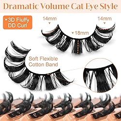 Mink Lashes Fluffy Wispy Eyelashes 18mm Long