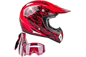 TYPHOON HELMETS Typhoon Adult ATV Helmet Goggles Gloves Combo