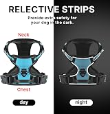 Belababy Dog Harness Adjustable No Pull Front Back Clip Reflective Blue XL view 6