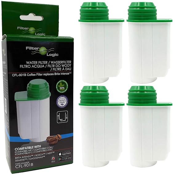 FilterLogic CFL-901B | 4er Pack - Wasserfilter kompatibel mit Brita Intenza TCZ7003 TZ70003 00575491 für Siemens EQ Series EQ