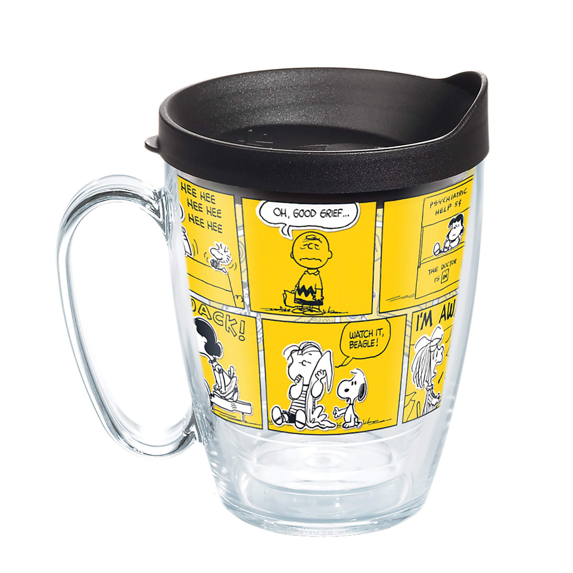 Tervis 1344324 Peanuts-70th Comic Strip Insulated Tumbler, 16oz Mug, Clear - Tritan