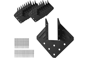 YVHFWOY 16 Pcs Hurricane Tie,Heavy Duty Joist Hangers Thickness 2.0mm,Black Powder Coating Roof Brackets Fit 2X Truss to Rafter Connector for Roofing Trusses Wood Timber Connectors with Screws…