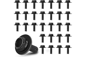 KISHYA 30Pcs 71315-122382A M6 Transmission Pan Bolts, 1.0 x 17mm Transmission Oil Pan Bolts with 18mm Washer, Replaces OEM 11508930 Compatible Toyota, Subaru, Dodge and More