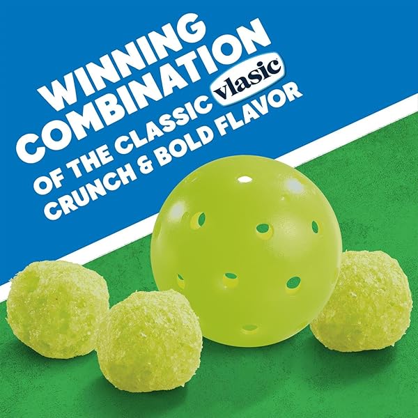 VLASIC PICKLE BALLS, DILL PICKLE FLAVORED CORN PUFFS, PICKLEBALL GIFTS, 2 OZ.