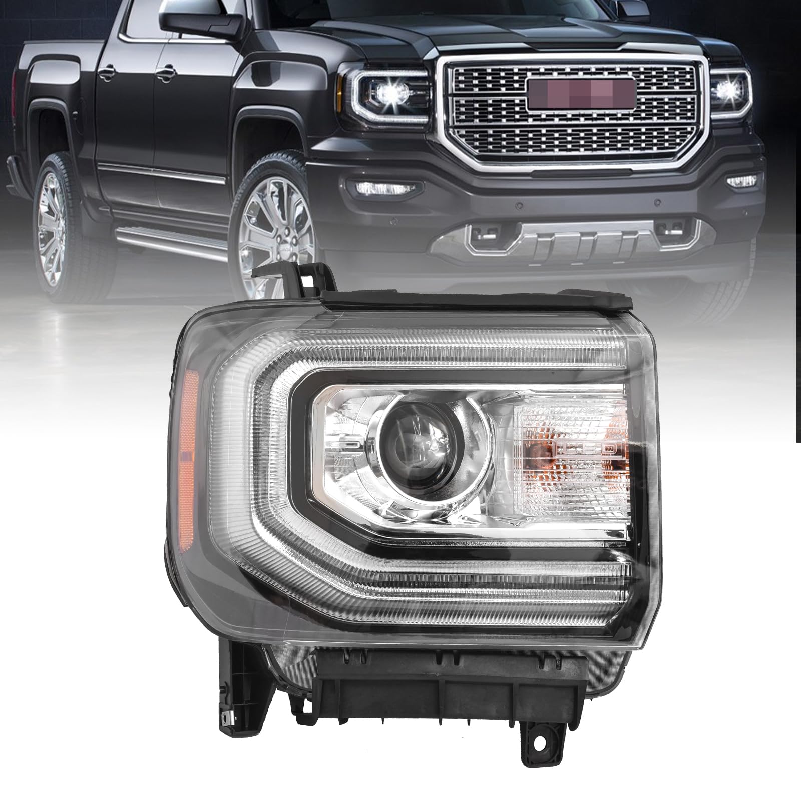 CATYPATT GMC Sierra 1500 Headlight Assembly 2016 2017 2018 Xenon Head ...