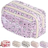 VTYFRY Cute Kawaii Pencil Case Pouch Cartoon Pen Box Holder Organizer for Office Workspace Supplies Desk Accessories Travel Essentials Aesthetic Trendy Cool Stuff Gift Large Capacity (Purple Kapibala)