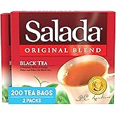 Salada Black Tea Blended Bold Strong Black Tea with 100 Tea Bags Per Box (Pack of 2) Contains Caffeine Brew Hot Naturally Flavored Rich in Antioxidants Original Blend Tea
