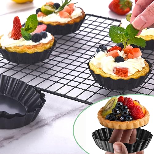 Non-Stick Tart Pan With Removable Bottom – 9-Inch Heavy-Duty Carbon Steel Quiche Pan
