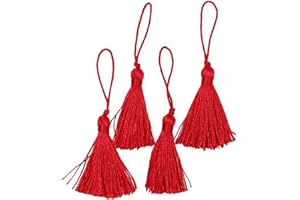 EXPO INTERNATIONAL Expo Mini Fiber Tassel, Red, 4-Pack