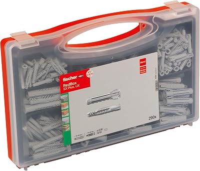 fischer UX SX Red Assortment Box Universal Expansion Wall Plugs Anchors