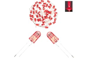 KKEANIC LED Diode Light, 5mm 120 PCS, Emitting Lighting Bulb, DC 2.0V 20mA, Single Power Decorative Floodlight (Red Light - Red Transparent Lens)