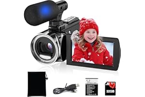 Rumyums Video Camera Camcorder UHD 4K 48 MP Vlogging Camera Recorder 3.0 Inch IPS Screen 18X Zoom Camcorders Camera with Microphone for Kids,Teens,Students,Beginners (Black)