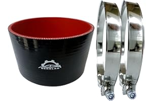 Bekelan 5" ID (127mm) High-Temp Straight Silicone Hose Coupler With Stainless T-Bolt Clamp - Heavy Duty 4-Ply Reinforced Design for Automotive Turbo/Intercooler/Intake Piping/Industrial Hydraulic