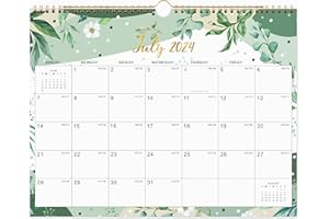 YOUTHAMAZING 2024-2025 Wall Calendar - Calendar 2024-2025, JUL 2024 - DEC 2025, 14.8" x 11.6", 18 Months Calendar, Twin-Wire Binding, Hanging Hook, Large Blocks
