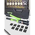 AMZCNC Professional Hydraulic Crimping Tool with 12 Ton Output Pressure and 9 Standard US Dies (Crimps 8 AWG to 4/0 AWG)