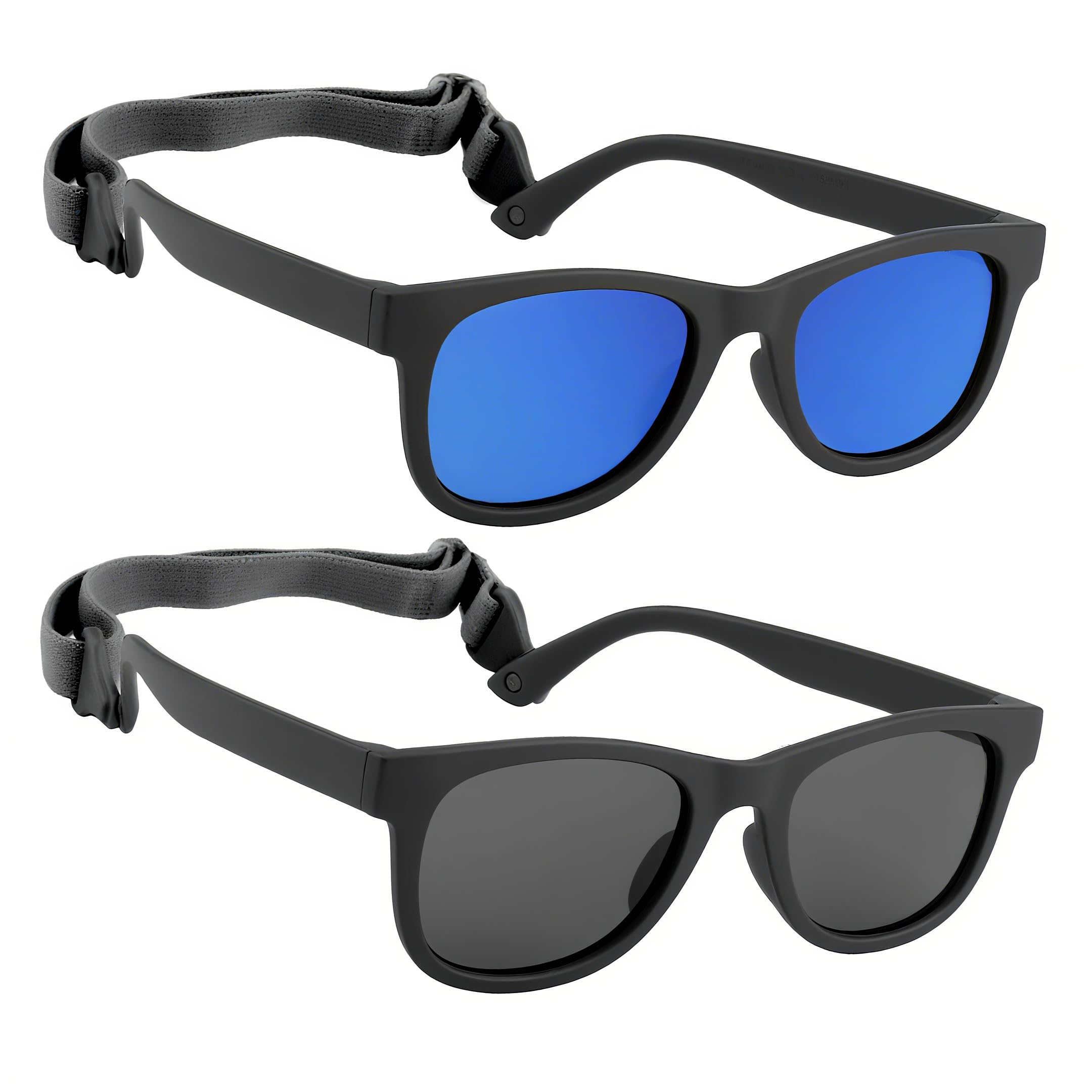 Photo 1 of (blue pair only) HXS 1-Pack Polarized Toddler Sunglasses with Strap for 2-4 Year Olds, Blue
