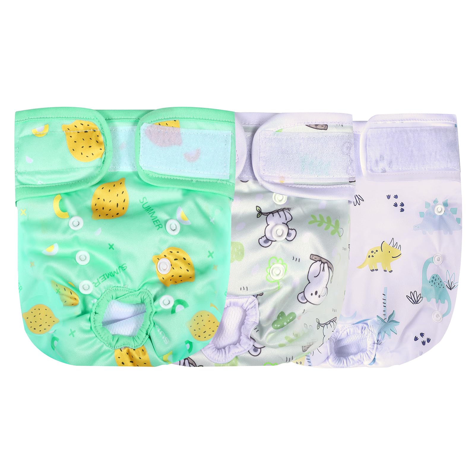 Medo 3 Packs Dog Nappies, Reusable Double Adjustable Design Absorbent Washable Dog Diapers Puppy Sanitary Wraps Panties for Female Pet Incontinence and Long Travels 60-70 cm/23.5-27.6 inch (XL)