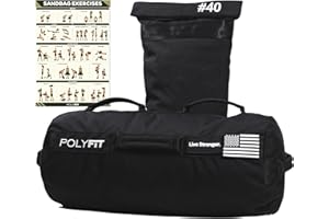Polyfit Sandbag Pro - Workout Sandbag with Triple Closure Filler Bag and Reinforced Nylon Webbing - Sand Not Included - Multiple Colors & Sizes