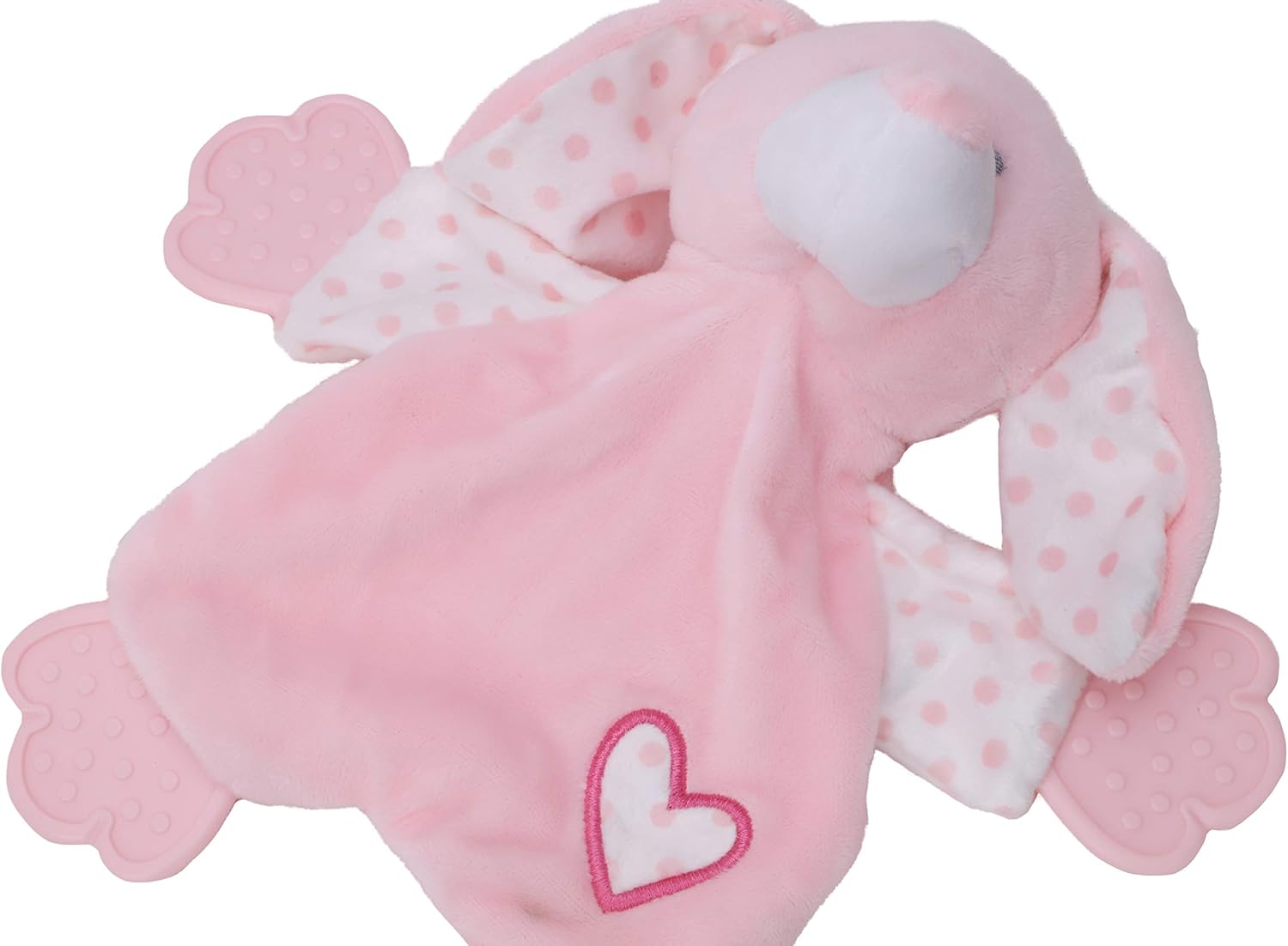 Toyland® 23cm x 22cm. Available in Plush Puppy Comforter And Elephant Comforter, With Teething Aid, Soft Plush Toy - Image 4