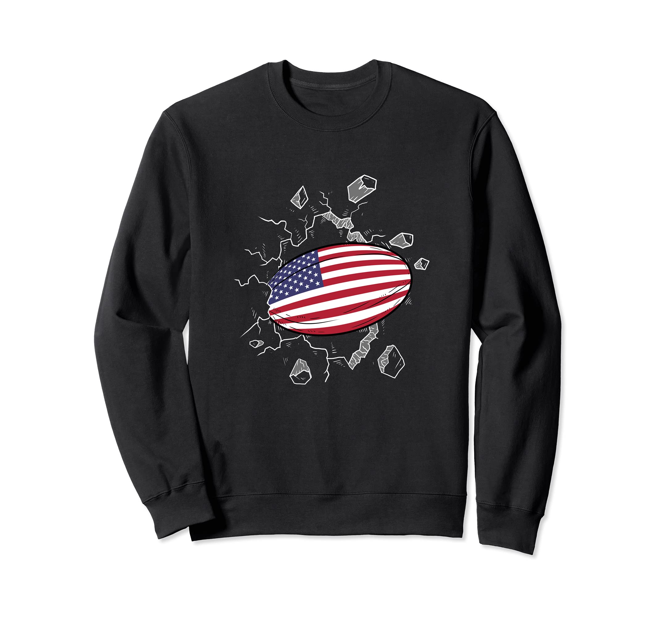 Proud US Rugby Gear America Flag Rugby Ball Sports Sweatshirt