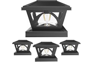 ENSLI Solar Outdoor Post Cap Lights, 4 Pack Brighter Solar Post Lights Outdoor Waterproof, Fence Post Cap Lights Solar Powered Deck Post Lights Fit 4x4 5x5 6x6 Posts for Fence Deck Garden Decoration