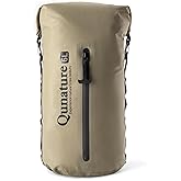 QUNATURE Waterproof Dry Bag, 3L/6L/12L Roll Top and Lightweight Dry Sack with zipper for Boating, Swimming, Camping, Kayaking,Hiking, Beach Activities,Cycling khaki Medium