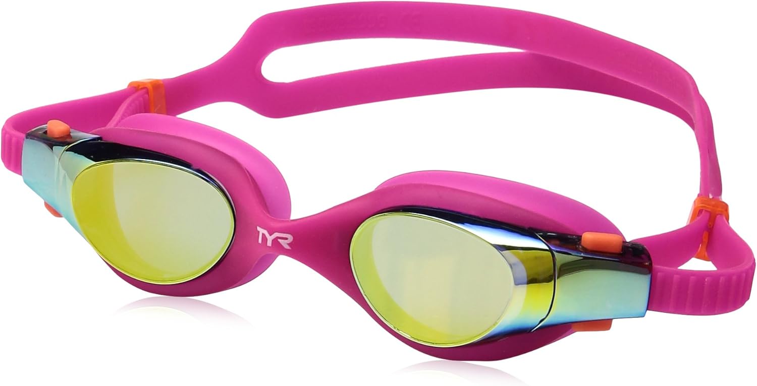 TYR Women Vesi Femme Mirrored Low Profile Swimming Goggles - Gold/Pink/Pink, Small