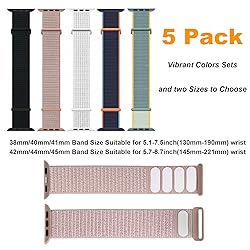 5 Pack Sport Loop Bands Compatible with Apple Watch