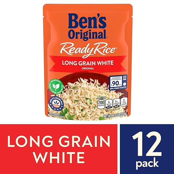 BEN’S ORIGINAL READY RICE ORIGINAL LONG GRAIN WHITE RICE, EASY DINNER SIDE, 8.8 OZ POUCH