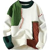 Arssm Men's Oversized Sweater Graphic Knit Aesthetic Crewneck Streetwear Pullover Jumper Tops
