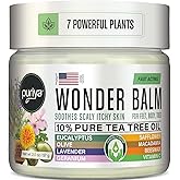 Tea Tree Oil Balm, Extra Strength, Pair Well with Jock Itch Cream, Spray, Athletes Foot, Ringworm Cream for Human, Rash Cream, Fast Acting for Dry, Itchy Skin, Plant Powered Wonder Balm