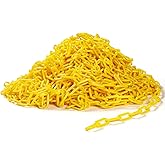 Vicenpal 200ft Yellow Plastic Chain Links, Plastic Safety Chain Barrier Weatherproof UV Resistant for Crowd Control, Driveway, Parking Lot, Garden, Fence, and Event Decoration (1 Piece)