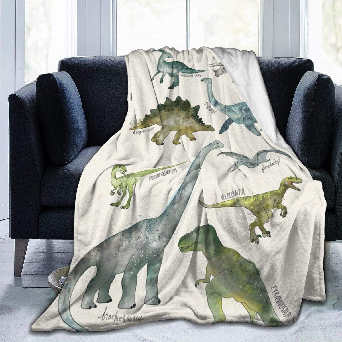 Dinosaurs Microfiber Flannel Sherpa Fleece Blanket Throw