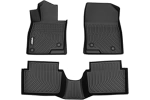 GINOWY- Floor Mats for Mazda 3 2014-2018, TPE All Weather Protection Car Mats for Mazda 3 2018 Non-Slip Floor Liners Waterproof Heavy Duty Automotive Accessories Black