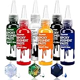 Teexpert Pigment Paste for Epoxy Resin: 10.15oz/300ml Total Highly Concentrated & Easy to Mix 6 Colors Opaque Liquid Epoxica Dye Set for Resin Coloring, Resina Art Painting and DIY Projects