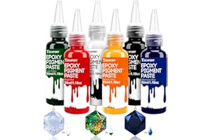 Teexpert Pigment Paste for Epoxy Resin: 10.15oz/300ml Highly Concentrated & Easy to Mix 6 Colors Opaque Liquid Epoxica Dye Set for Resin Coloring, Resina Art Painting and DIY Projects