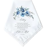 Daughter in Law Wedding Gift | Personalized Wedding Handkerchief Gift for Daughter in Law | Something Blue Gift for Bride | Bridal Shower Gift from Mother in Law, In Laws
