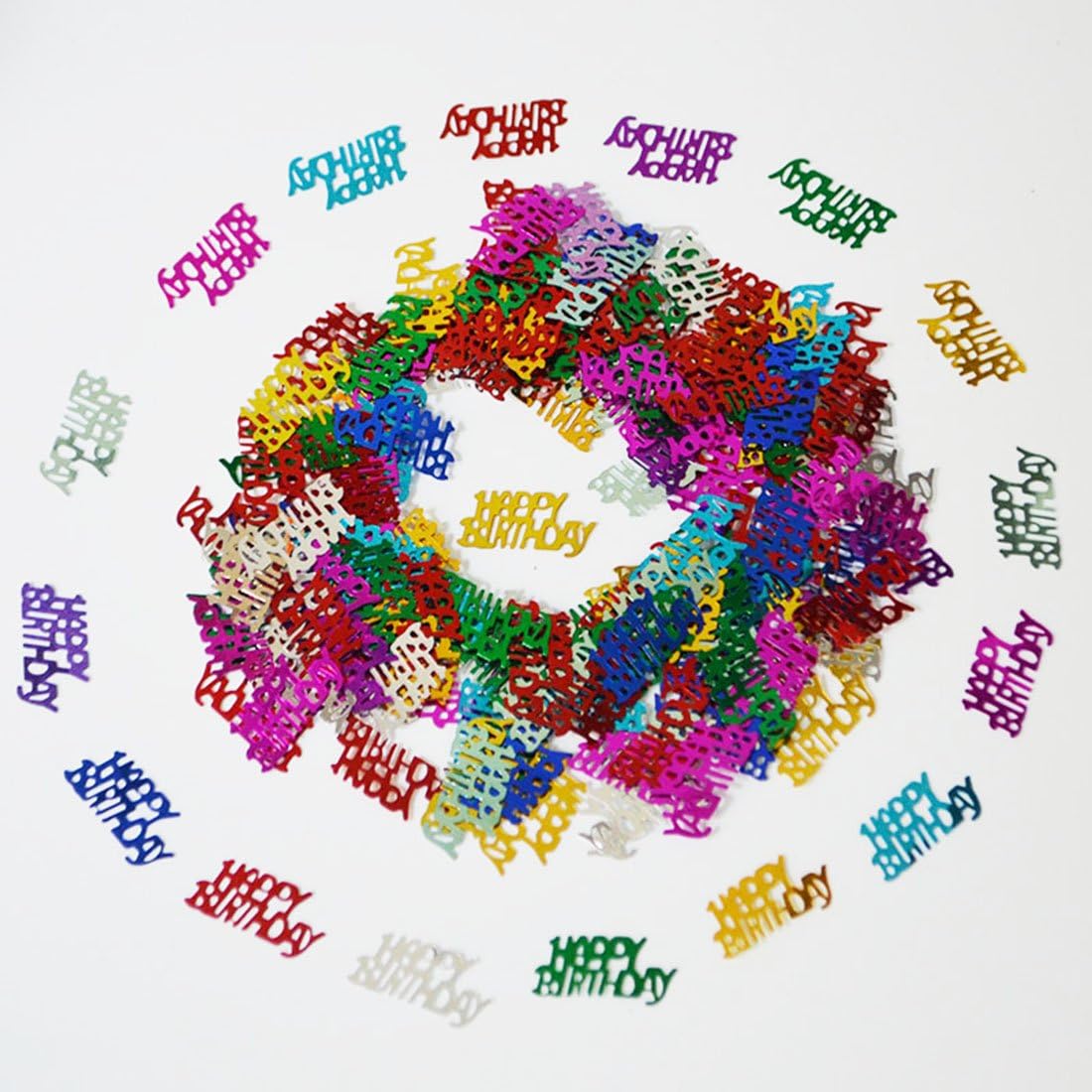 NiuZaiz Letter Happy Birthday 50g 1000 Pieces Confetti (Multi Colors Mixed)