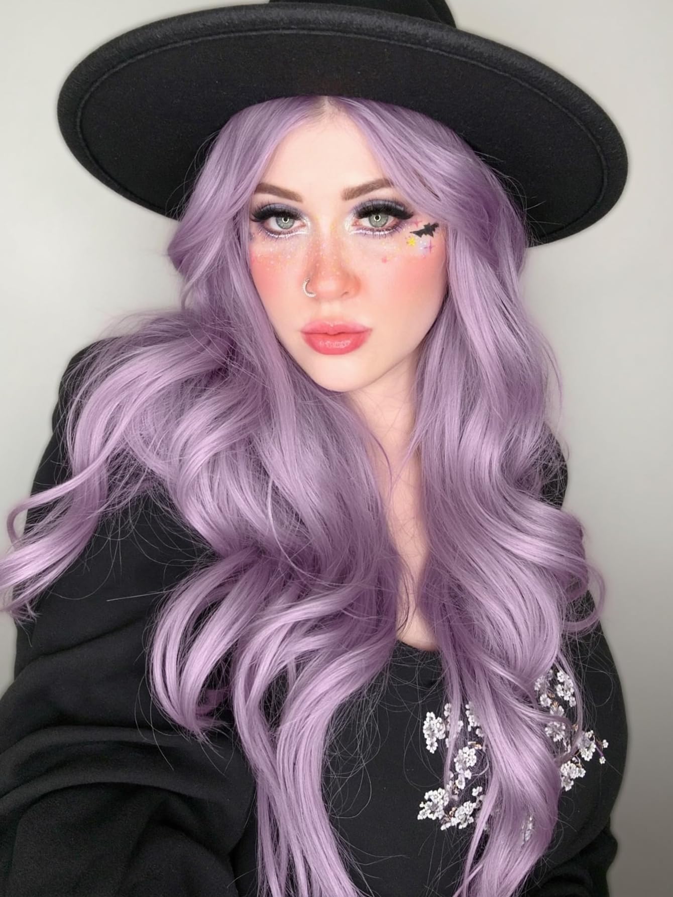 Photo 1 of Quantum Love Long Curly Wig for Women Long Wavy Light purple Wigs 28 Inch Natural Looking Purple Synthetic Fashion Color Hair for Cosplay Halloween Daily Party Use