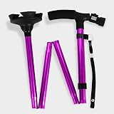 RUNZI Folding Cane with LED Light Adjustable Height Purple view 6