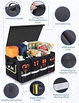 Oasser Car Boot Organiser Storage 55L Collapsible Waterproof Multi Compartments view 4