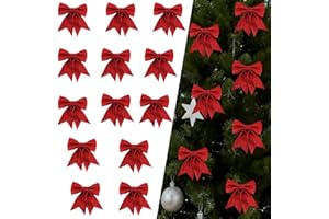 Aliji 20 Pcs Red Bows for Christmas Tree,4.7 X 5.9 Inch Crafts Bows Foam Christmas Bows Small Bows Ornaments Perfect for Wrea
