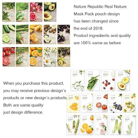 Nature Republic Real Nature Mask Sheet 10pcs Original Korean Mask Sheet