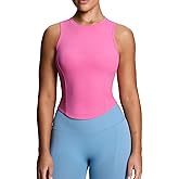 Aoxjox Women's Sleeveless Tank Tops GEO Workout Gym Yoga Curve Longline Crop Top