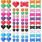 80 Pieces Pet ID Tag Colorful Blank Personalized Dog Tags Aluminum Pet Name Tags with Bone Paw Heart Cat Head Shape Animals Name Phone Number ID Craft with Holes for Dogs Cats