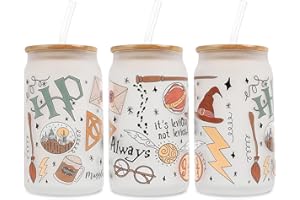Joyseller Magic Beer Can Christmas Gifts, 16 oz Christmas Iced Coffee Cup, Frosted Beer Can Glass with Straw and Lid for Birthday Gift, Christmas Coffee Gift for Friend